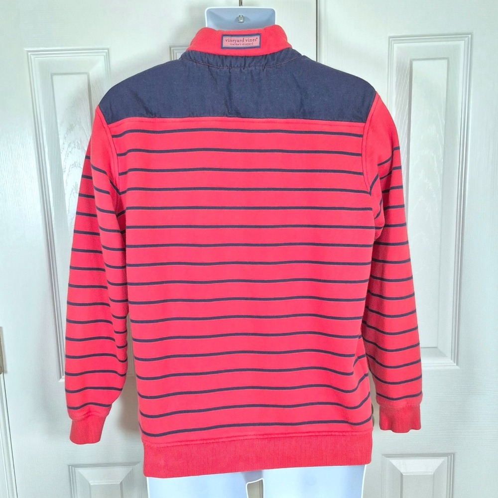 Vineyard Vines Martha's Vineyard shep shirt quarter zip pink blue mens XS - Picture 6 of 10